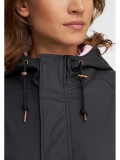 Derbe Regenjacke In Schwarz -Kleider Verkauf derbe regenjacke in schwarz 4