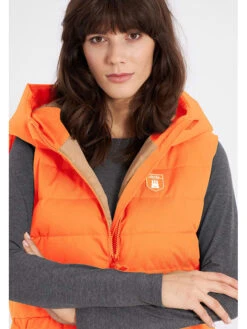 Derbe Steppweste In Orange -Kleider Verkauf derbe steppweste in orange 4