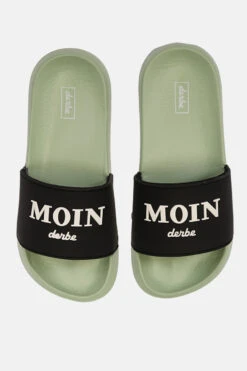 Derbe Buddellette Moin Schlappen Latschen Kombu Green Marine Grün Blau